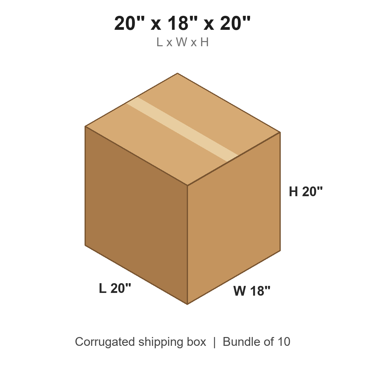 20 x 18 x 20 in corrugated shipping box