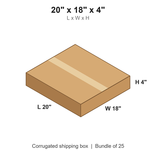 20 x 18 x 4 in corrugated shipping box