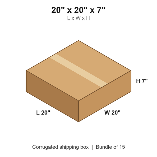20 x 20 x 7 in corrugated shipping box
