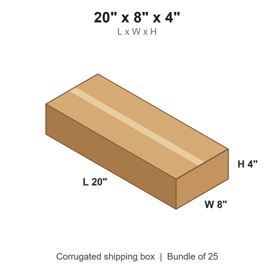 20 x 8 x 4 in corrugated shipping box