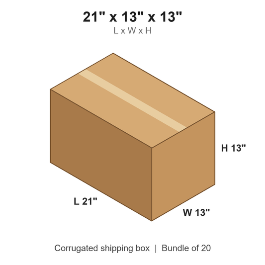 21 x 13 x 13 in corrugated shipping box