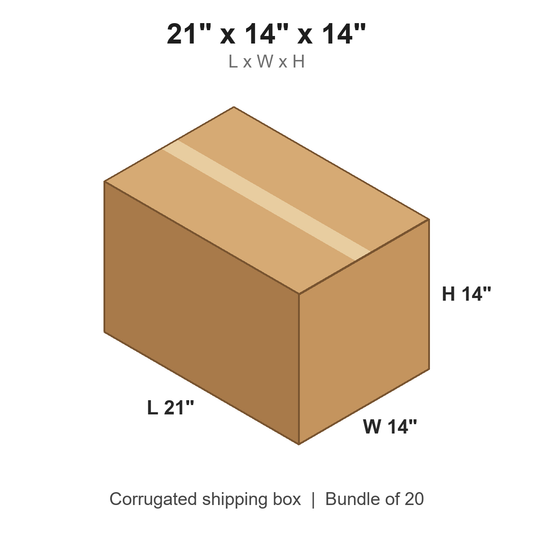 21 x 14 x 14 in corrugated shipping box