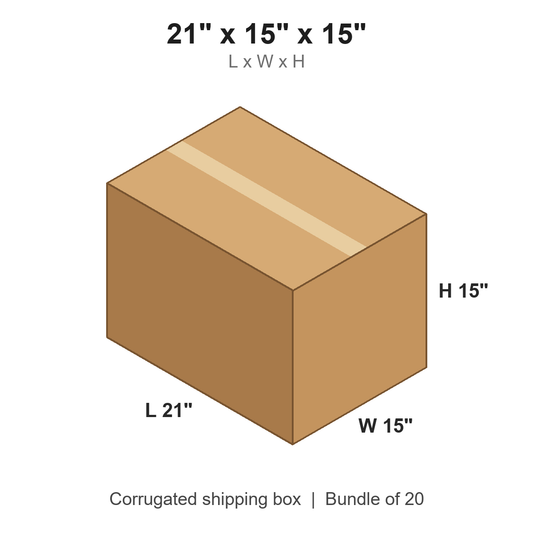 21 x 15 x 15 in corrugated shipping box