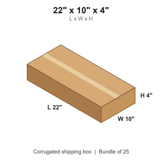 22 x 10 x 4 in corrugated shipping box