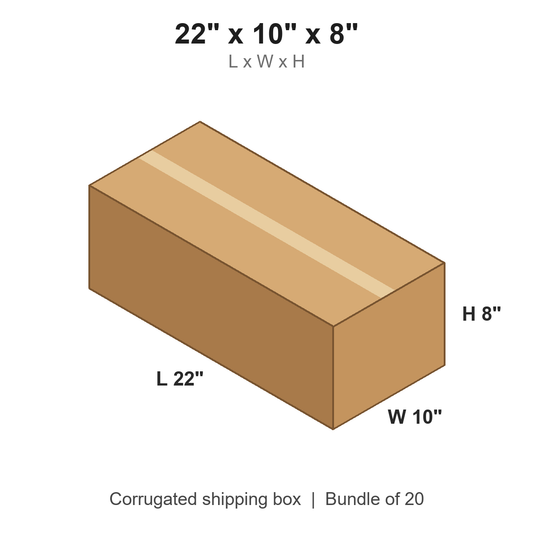 22 x 10 x 8 in corrugated shipping box