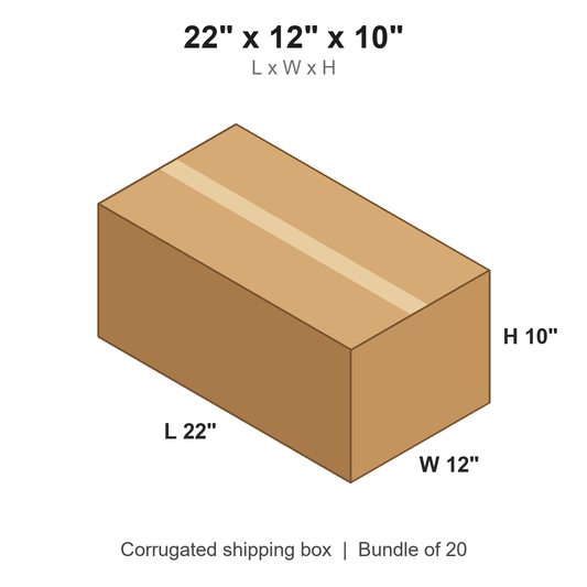 22 x 12 x 10 in corrugated shipping box
