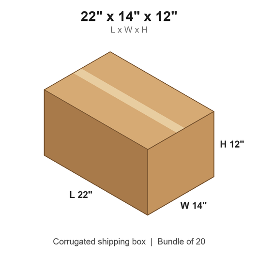 22 x 14 x 12 in corrugated shipping box