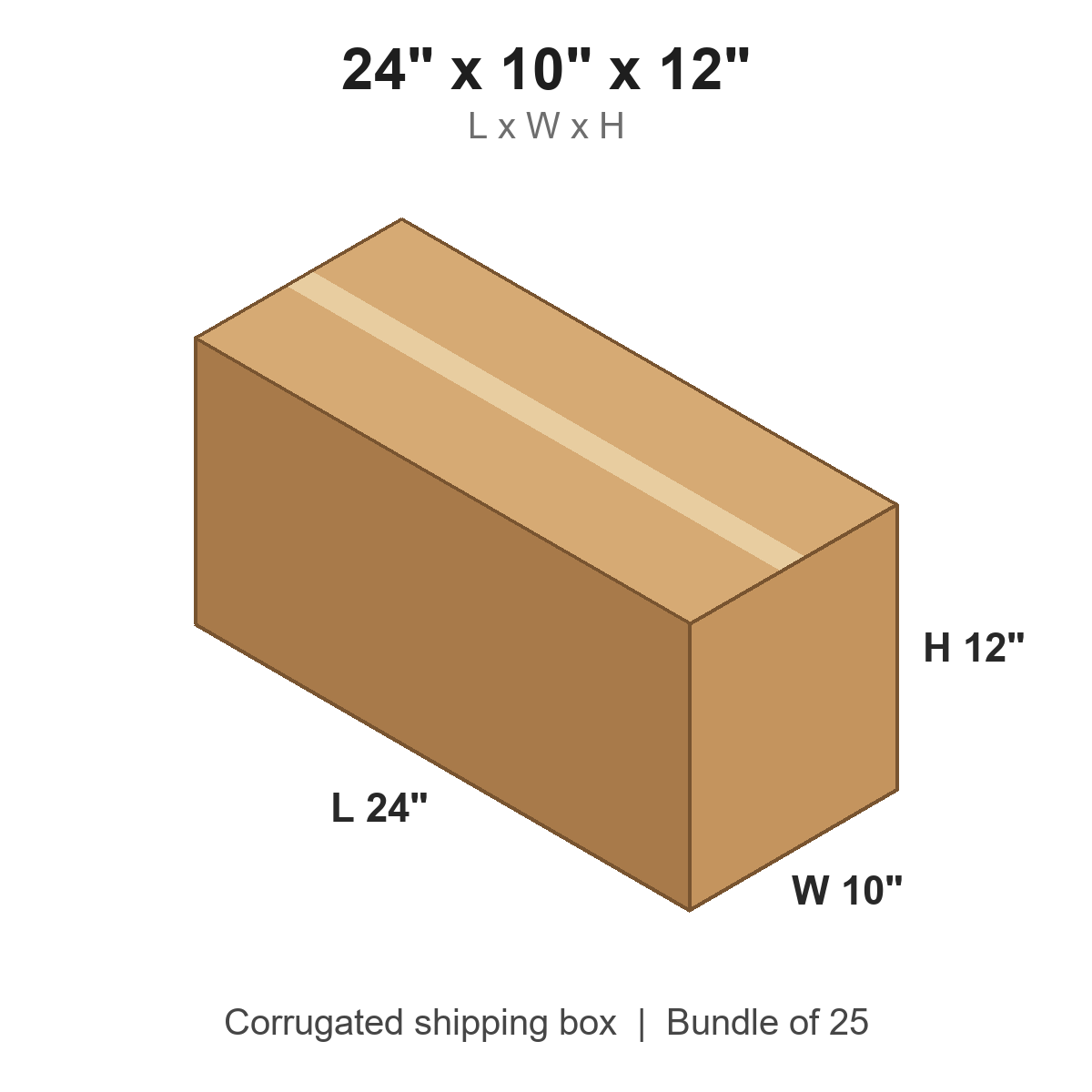 24 x 10 x 12 in corrugated shipping box