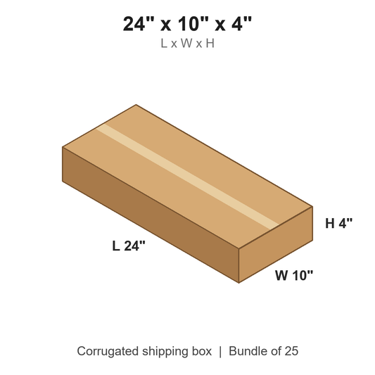 24 x 10 x 4 in corrugated shipping box