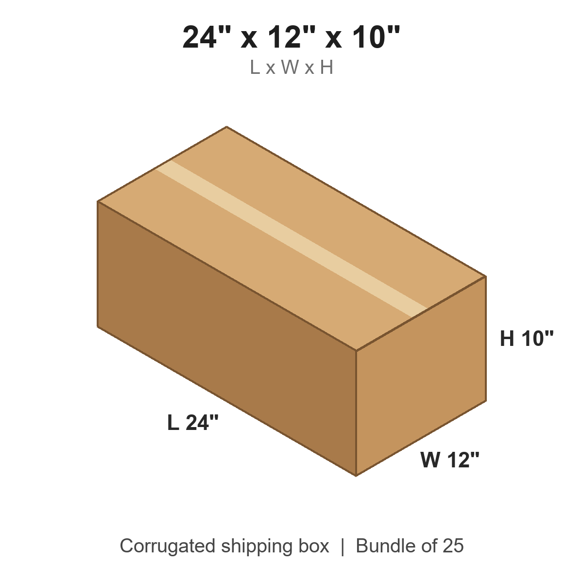 24 x 12 x 10 in corrugated shipping box