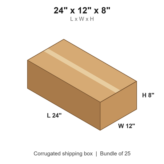 24 x 12 x 8 in corrugated shipping box