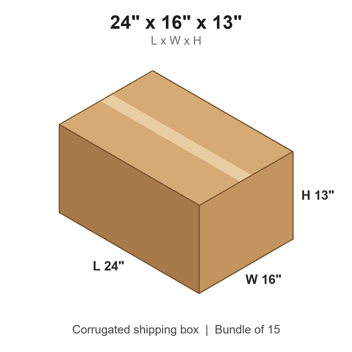 24 x 16 x 13 in corrugated shipping box