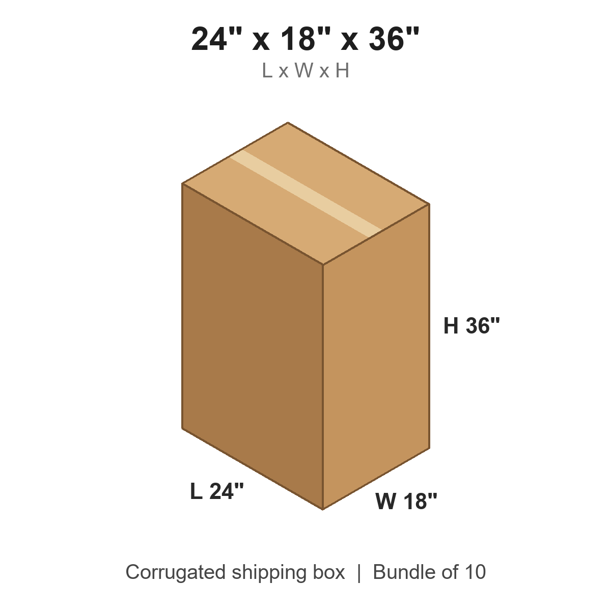 24 x 18 x 36 in corrugated shipping box