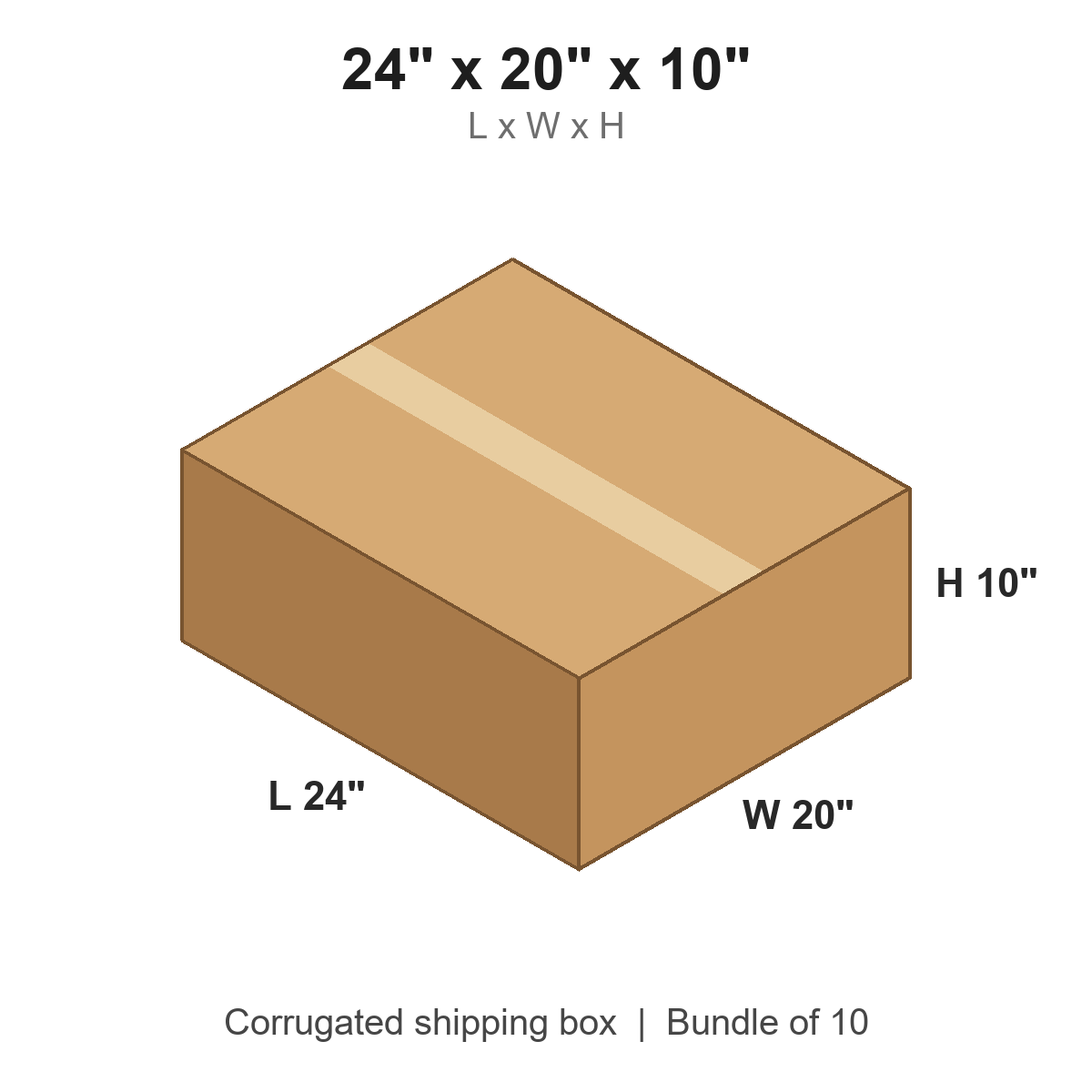 24 x 20 x 10 in corrugated shipping box