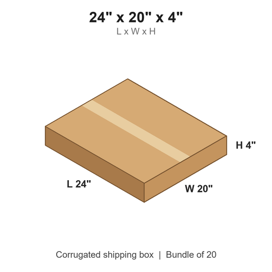24 x 20 x 4 in corrugated shipping box