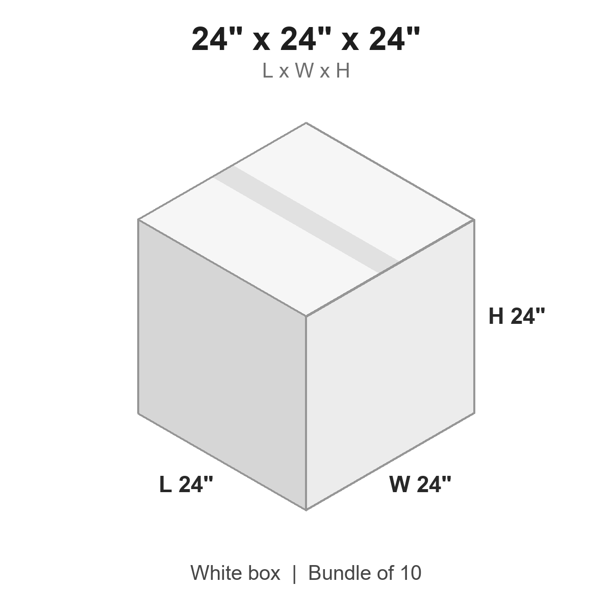 24x24x24 White Corrugated Boxes