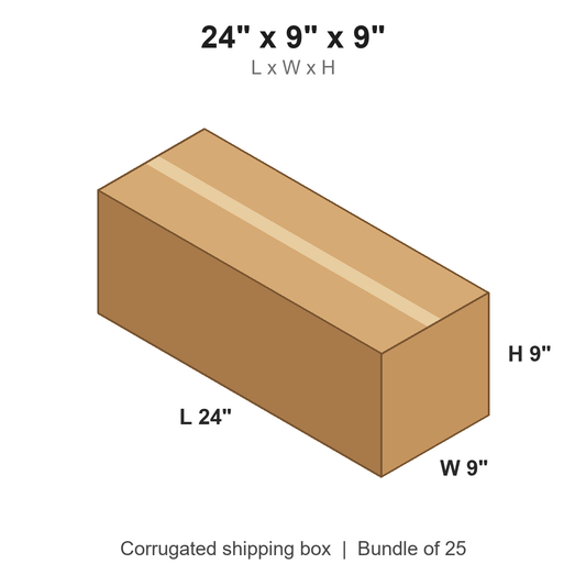 24 x 9 x 9 in corrugated shipping box