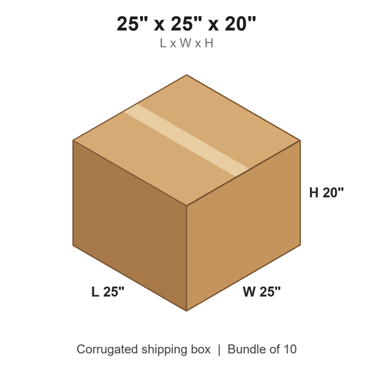 25 x 25 x 20 in corrugated shipping box