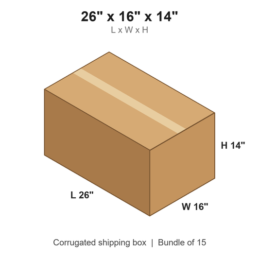 26 x 16 x 14 in corrugated shipping box