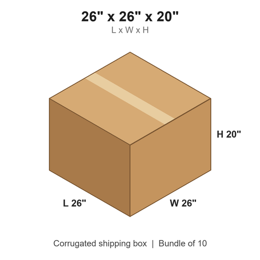 26 x 26 x 20 in corrugated shipping box