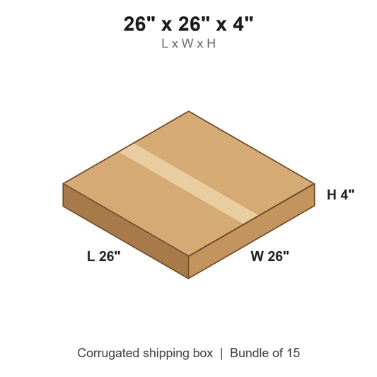 26 x 26 x 4 in corrugated shipping box