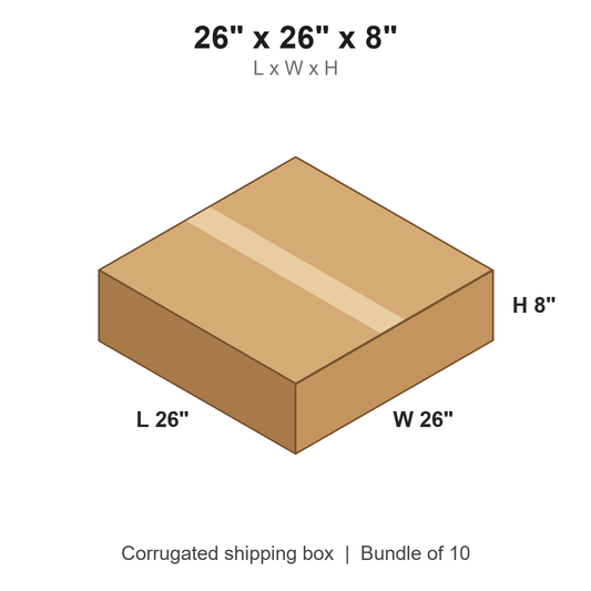 26 x 26 x 8 in corrugated shipping box