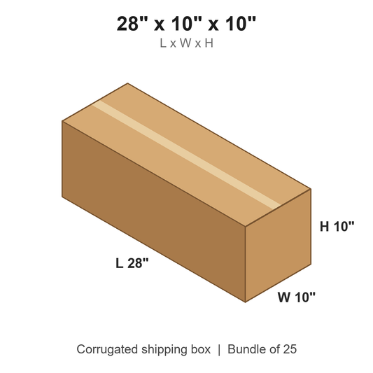 28 x 10 x 10 in corrugated shipping box