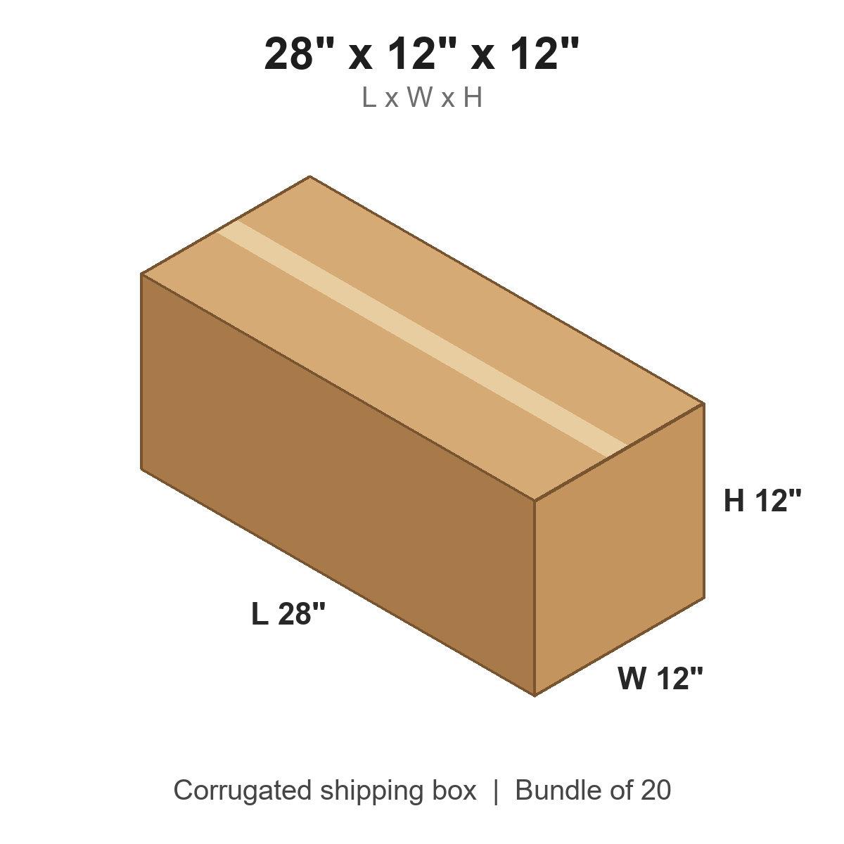 28 x 12 x 12 in corrugated shipping box