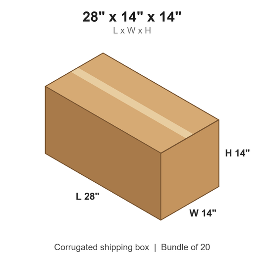 28 x 14 x 14 in corrugated shipping box