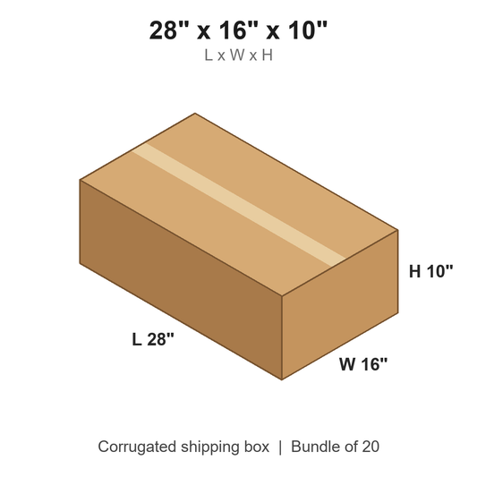 28 x 16 x 10 in corrugated shipping box