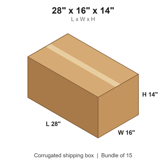 28 x 16 x 14 in corrugated shipping box
