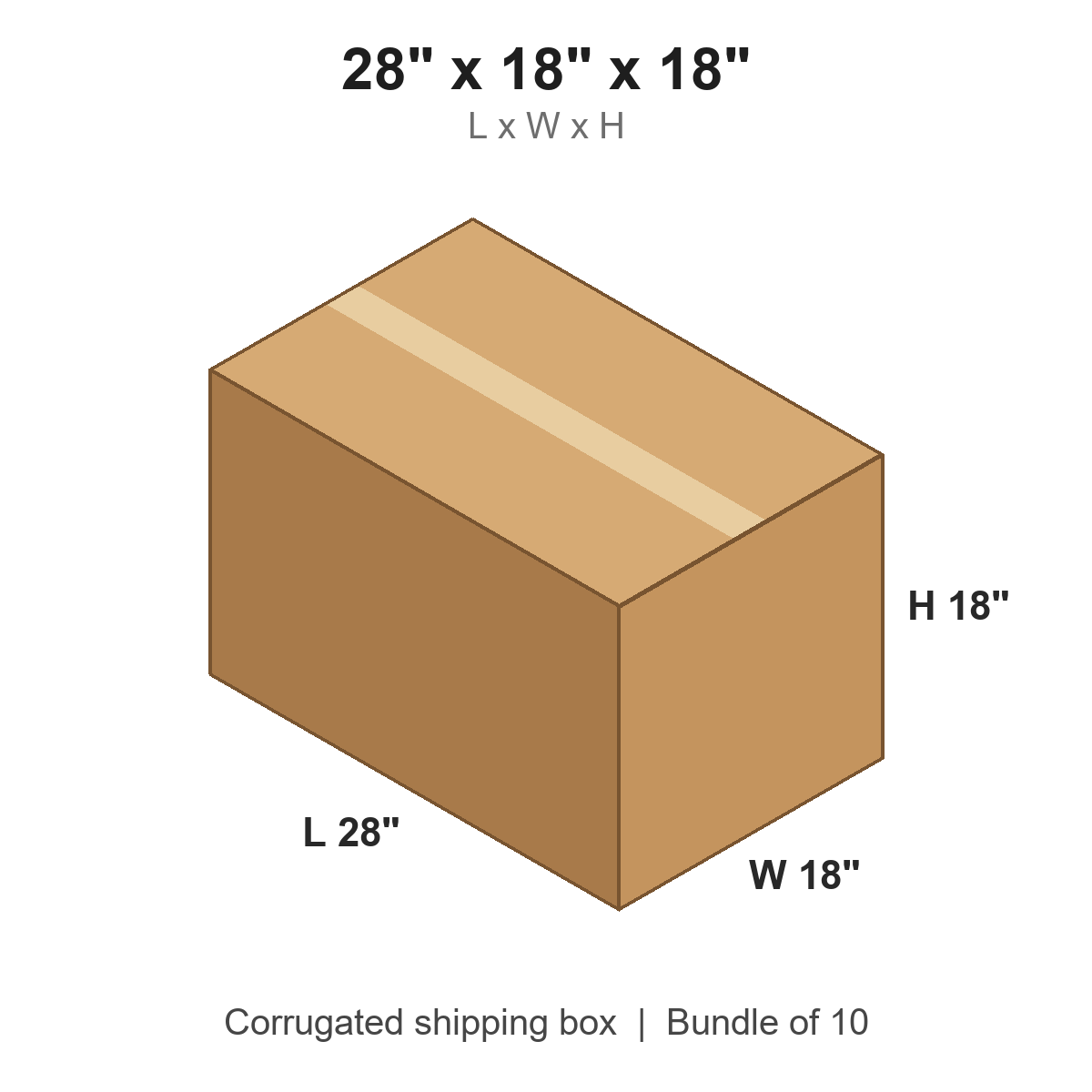 28 x 18 x 18 in corrugated shipping box