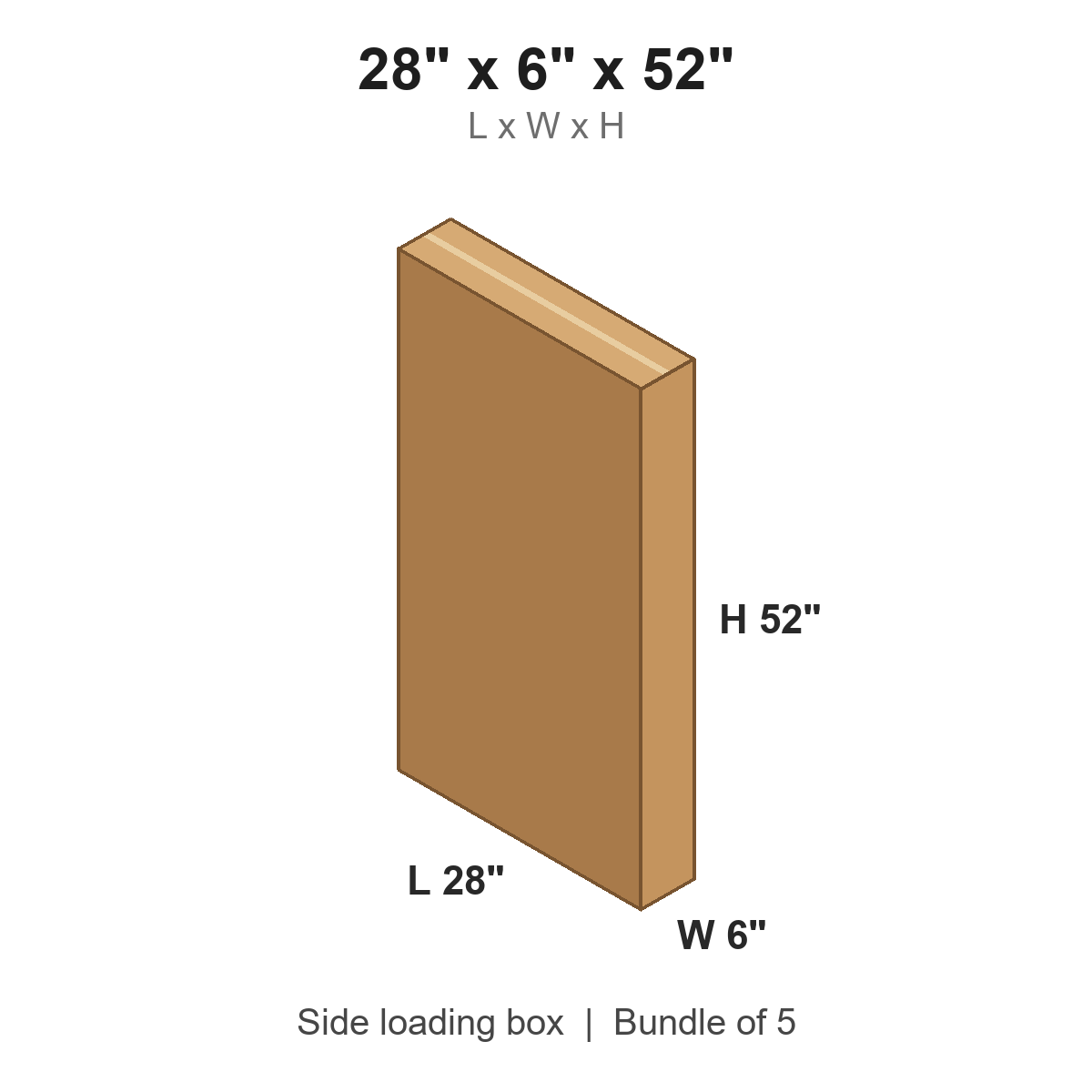 28x6x52 Side Loading Boxes