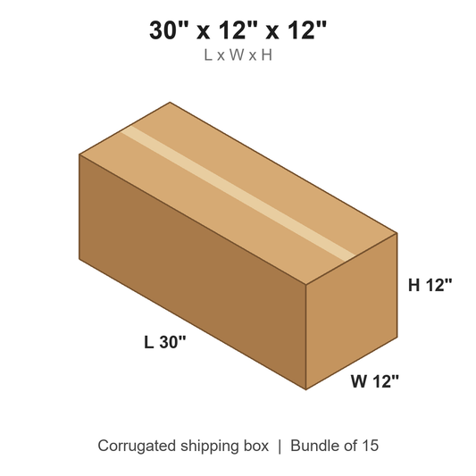 30 x 12 x 12 in corrugated shipping box