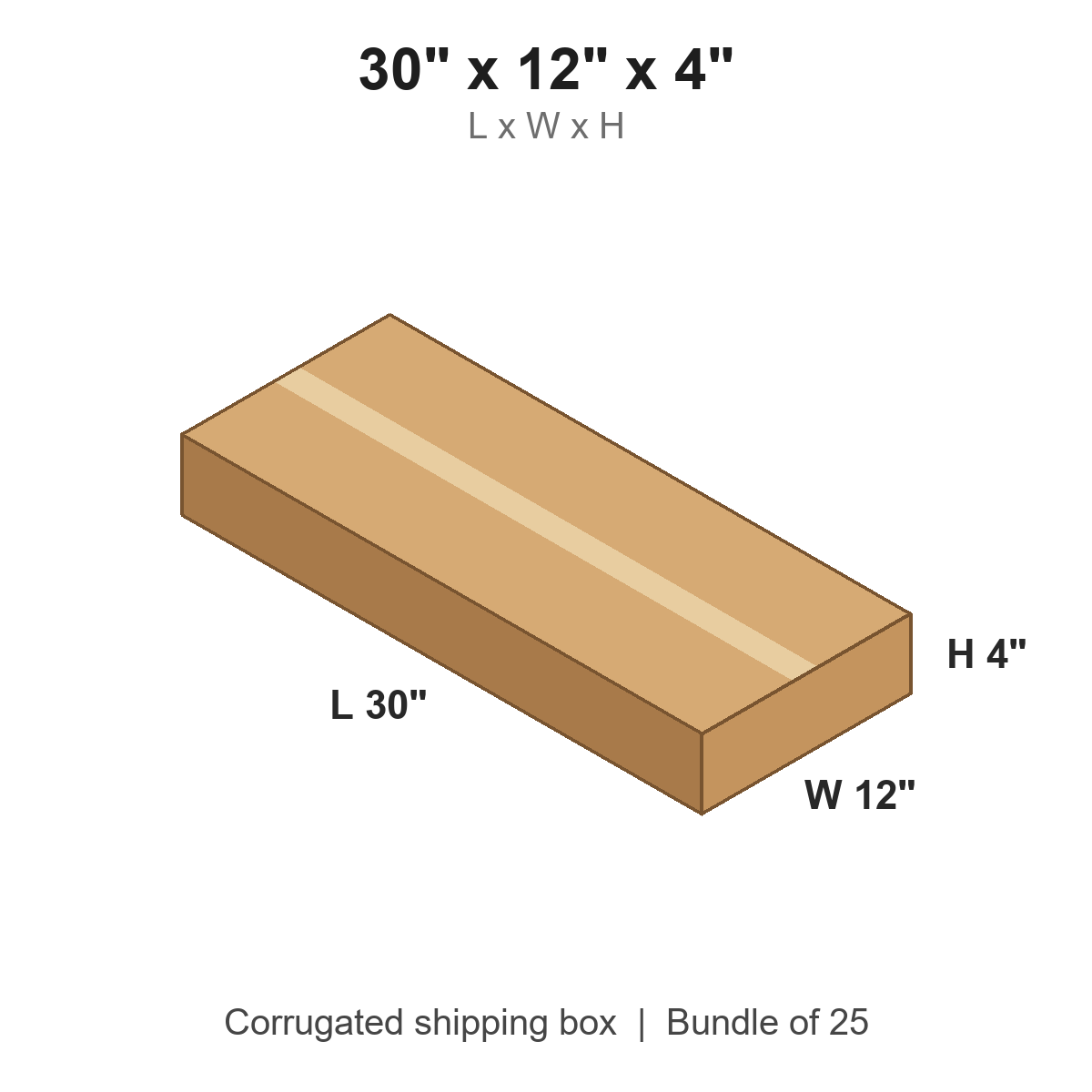 30 x 12 x 4 in corrugated shipping box