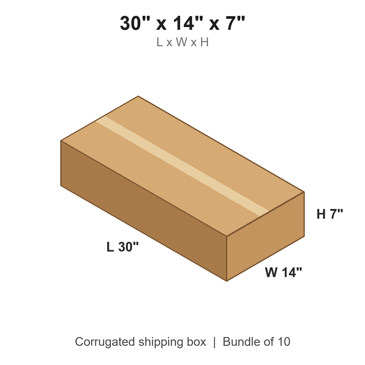 30 x 14 x 7 in corrugated shipping box