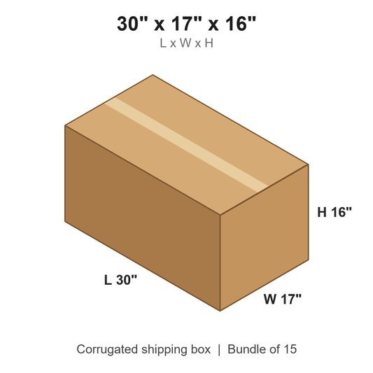 30 x 17 x 16 in corrugated shipping box