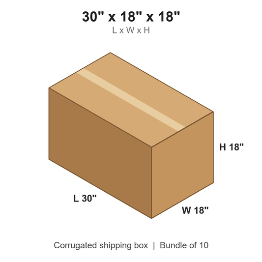 30 x 18 x 18 in corrugated shipping box