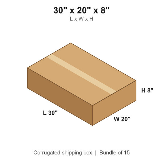 30 x 20 x 8 in corrugated shipping box
