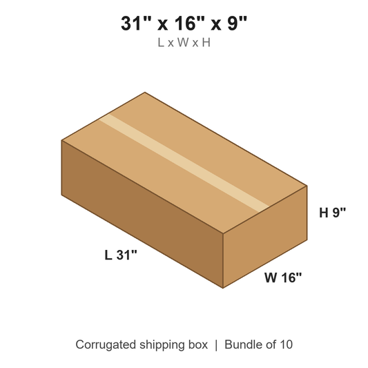 31 x 16 x 9 in corrugated shipping box