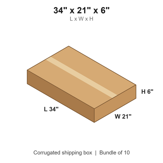 34 x 21 x 6 in corrugated shipping box