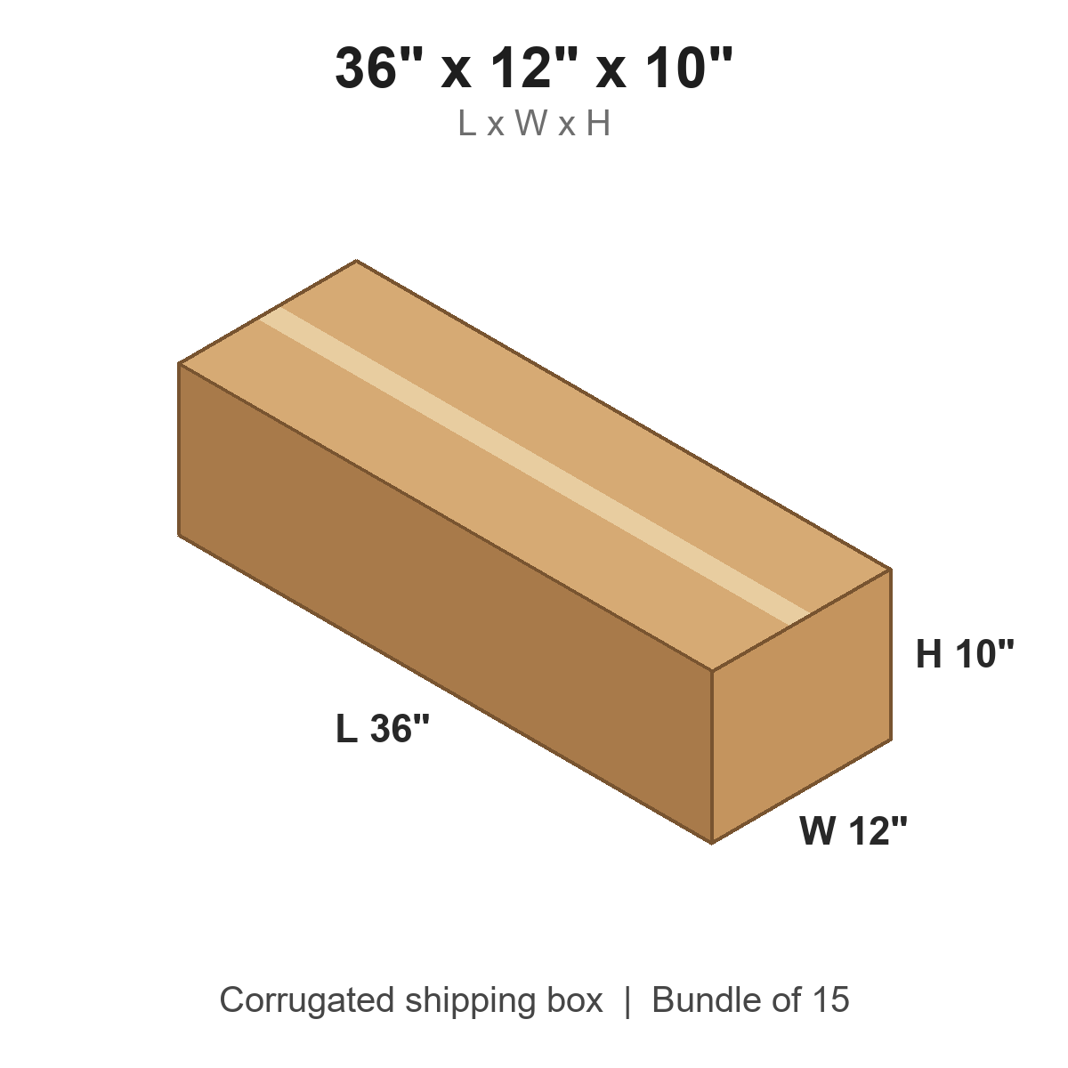 36 x 12 x 10 in corrugated shipping box