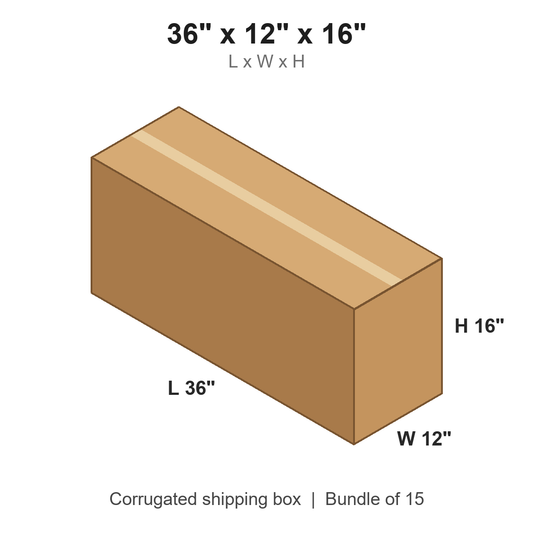 36 x 12 x 16 in corrugated shipping box