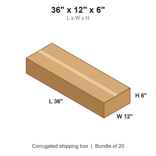 36 x 12 x 6 in corrugated shipping box