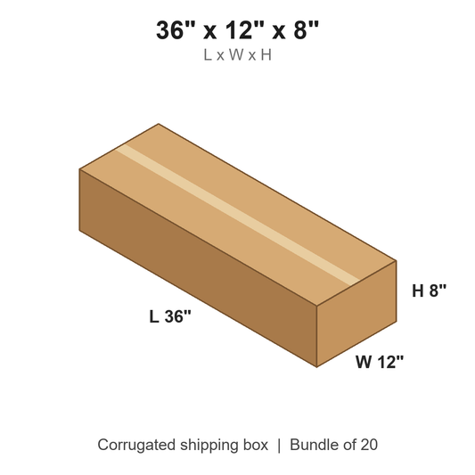 36 x 12 x 8 in corrugated shipping box