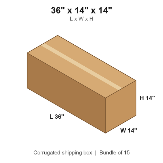 36 x 14 x 14 in corrugated shipping box