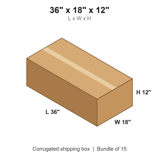 36 x 18 x 12 in corrugated shipping box