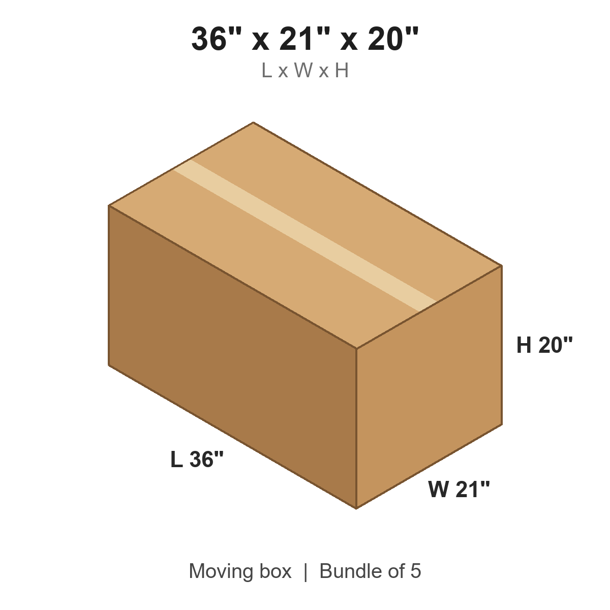 36x21x20 Flat Wardrobe Boxes