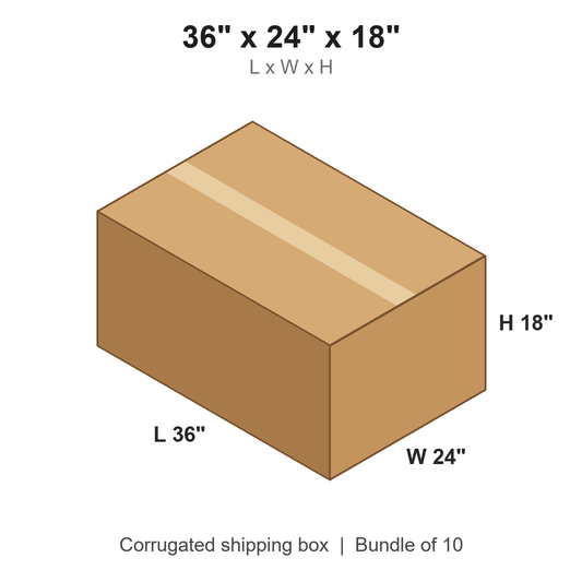 36 x 24 x 18 in corrugated shipping box