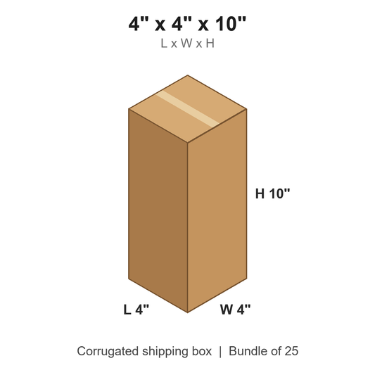 4 x 4 x 10 in corrugated shipping box